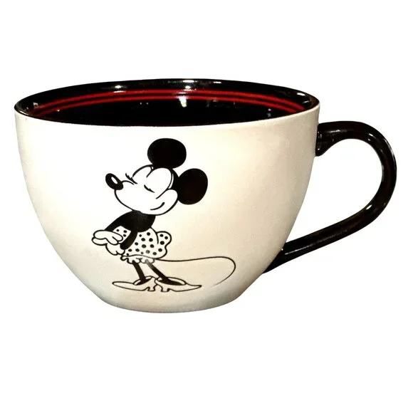 Minnie Mouse Black White Red Mug Disney Vintage Glam Desk Decor Old Hollywood - Picture 2 of 9